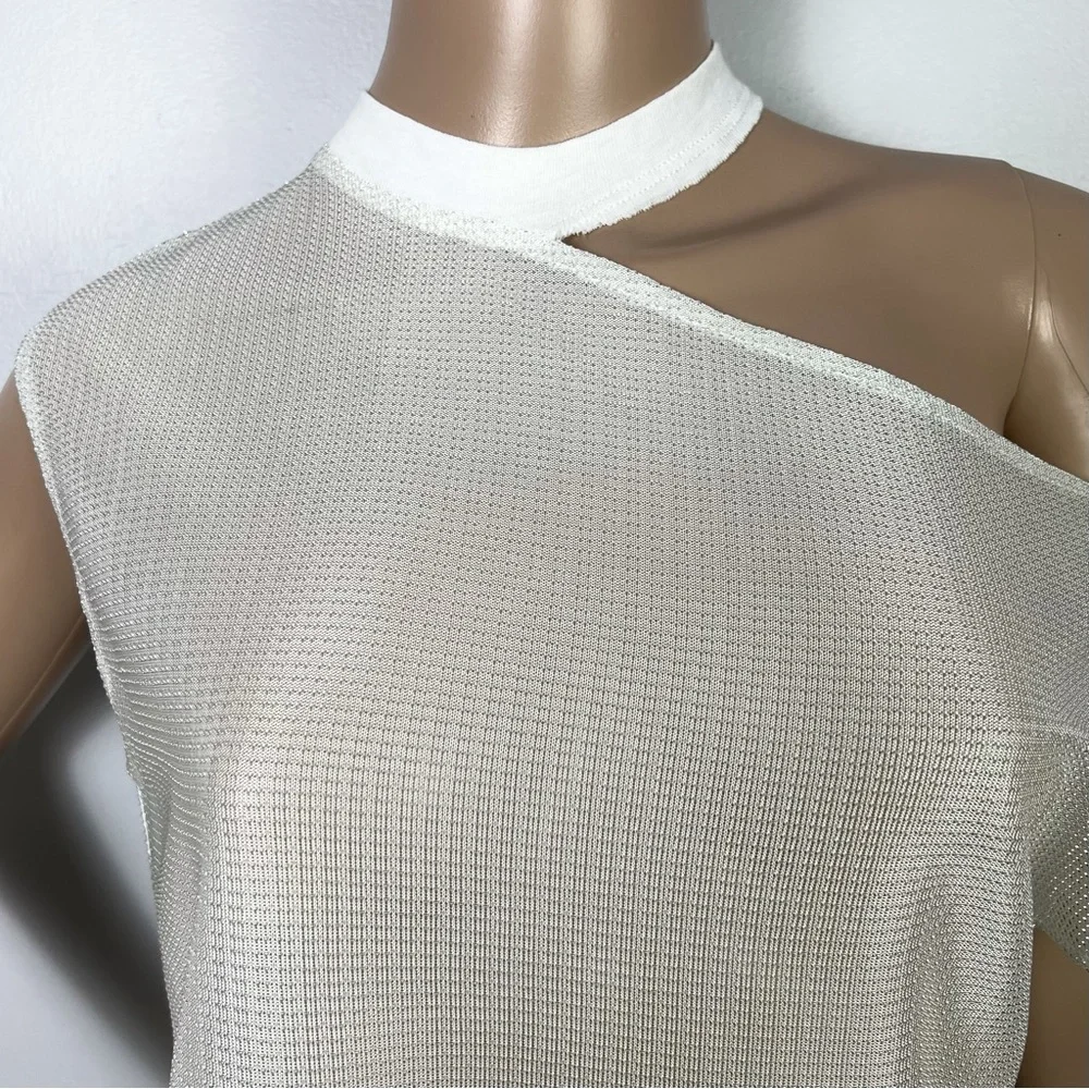 NEW RTA REVOLVE WHITE SHEER MESH T-SHIRT - Picture 3 of 10